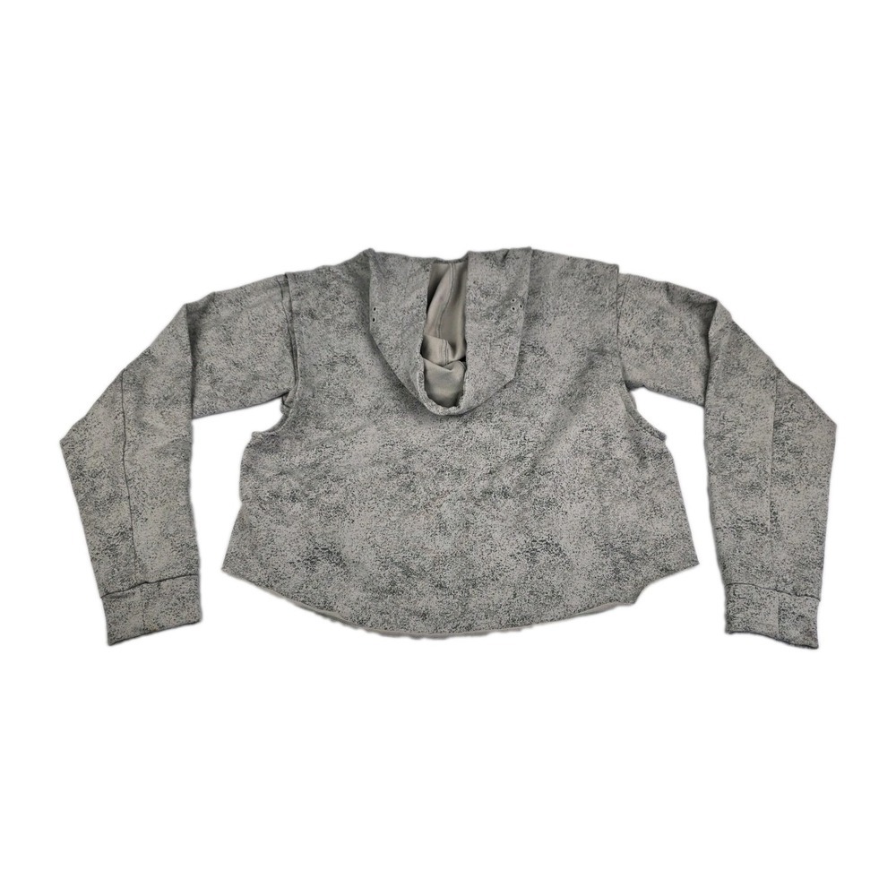 Gymshark Chalk Crop Vented Pullover Hoodie Womens Size Large Gray Speckled - Picture 2 of 8